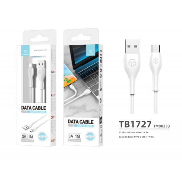 Mobiiltelefoni laadija juhe USB Type-C, valge